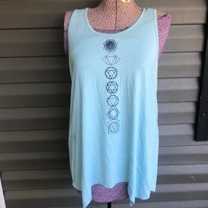 Brisas Women’s Light Blue Geometric Print Tank Top